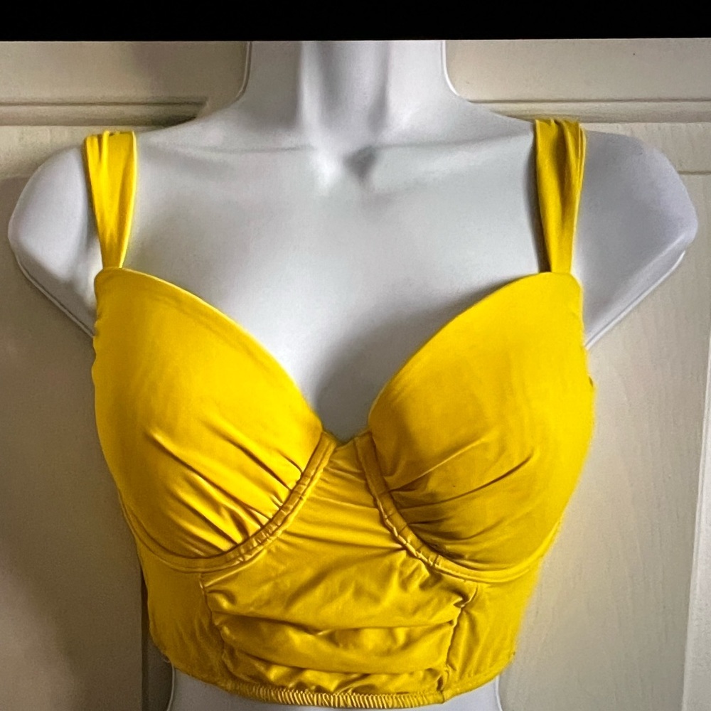 Tommy Bahama yellow long line bikini top